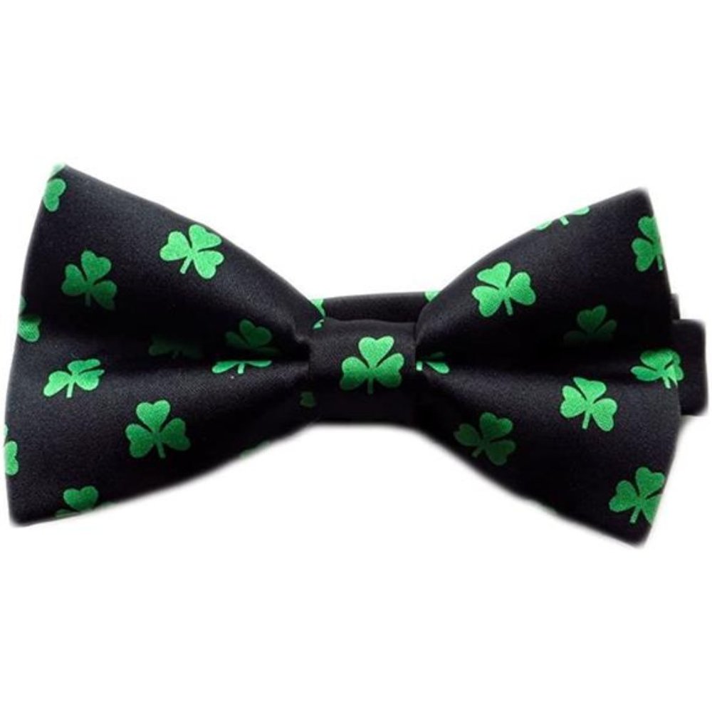 Men's St Patrick's Day Green Shamrock‎ Clover Shamrock Irish Bowtie Bow T…